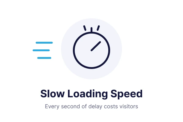 Slow website loading speed icon - sign your website needs a redesign