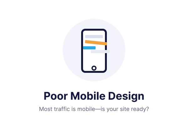 Poor mobile design icon - sign your website needs a redesign