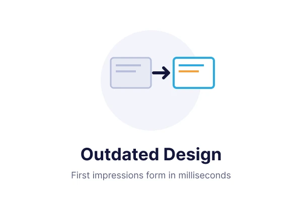 Outdated website design icon - sign your website needs a redesign